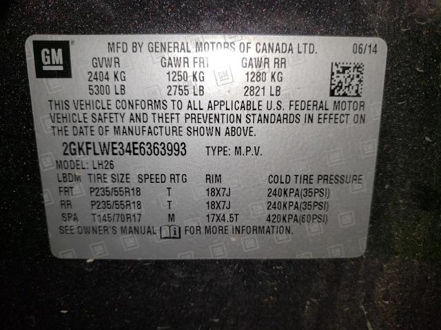 2GKFLWE34E6363993 | 2014 GMC TERRAIN SL