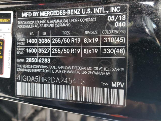 VIN 4JGDA5HB2DA245413 2013 Mercedes-Benz ML-Class, ... no.14