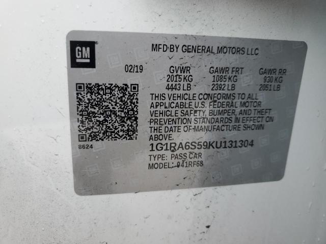 VIN 1G1RA6S59KU131304 2019 Chevrolet Volt, LT no.12