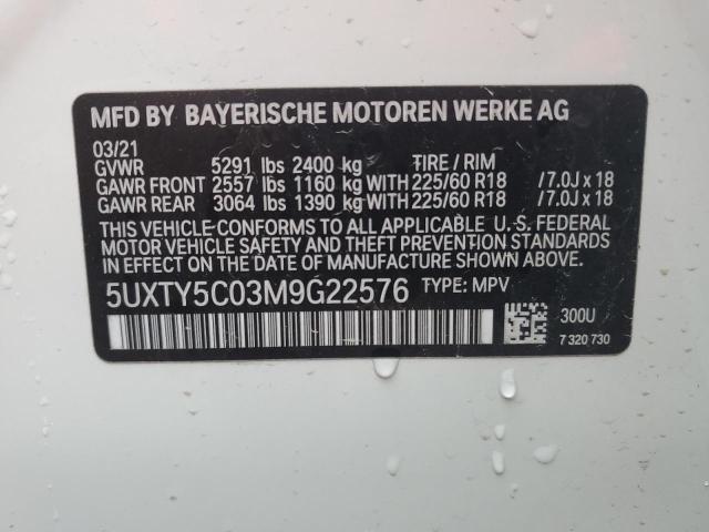 5UXTY5C03M9G22576 2021 BMW X3, photo no. 13