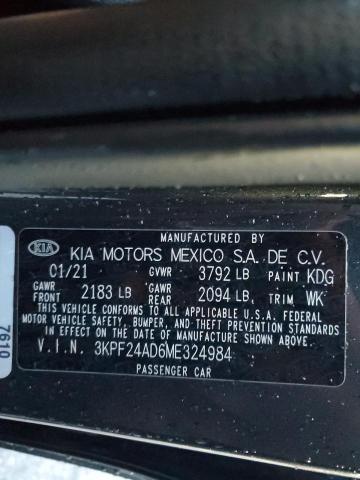 3KPF24AD6ME324984 | 2021 KIA FORTE FE