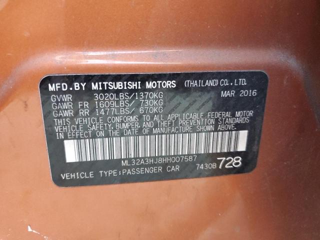 ML32A3HJ8HH007587 | 2017 MITSUBISHI MIRAGE ES