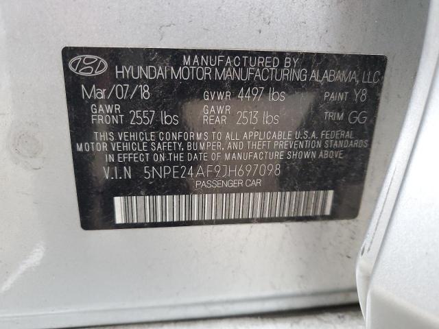 5NPE24AF9JH697098 | 2018 Hyundai sonata se