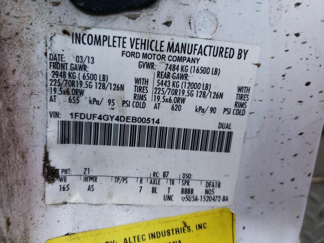 2013 Ford F450 Super Duty VIN: 1FDUF4GY4DEB00514 Lot: 40793024