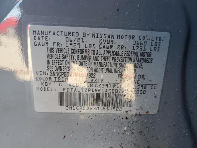 3N1CP5DV7ML514922 | 2021 NISSAN KICKS SR