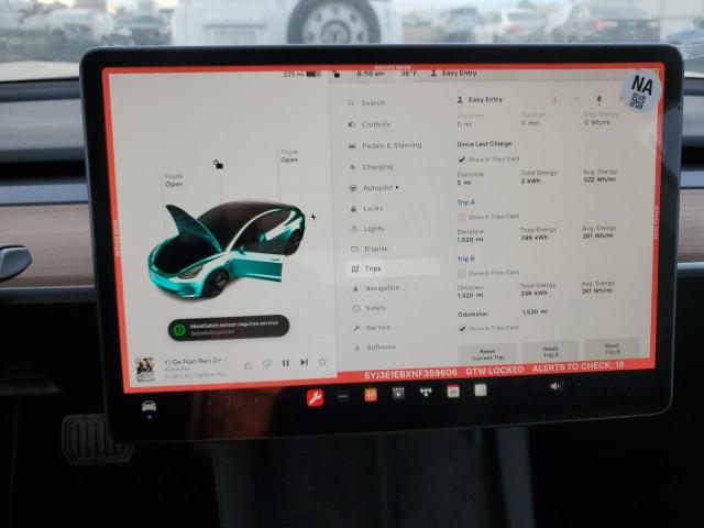 5YJ3E1EBXNF359606 | 2022 TESLA MODEL 3