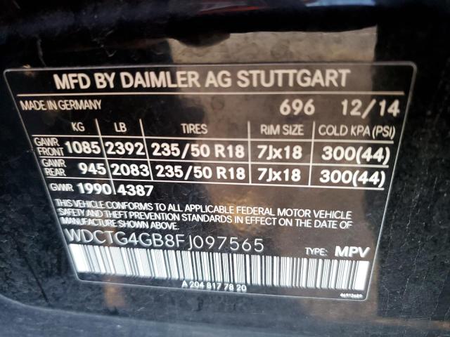 VIN WDCTG4GB8FJ097565 2015 Mercedes-Benz GLA-Class,... no.12