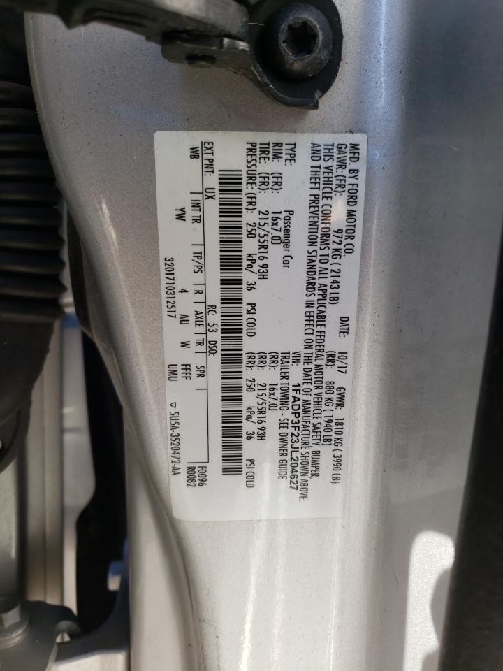 1FADP3F23JL204627 FORD FOCUS 2018