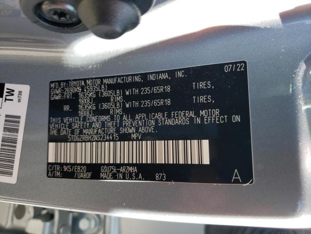 VIN 5TDGZRBH2NS234415 2022 Toyota Highlander, Xle no.13