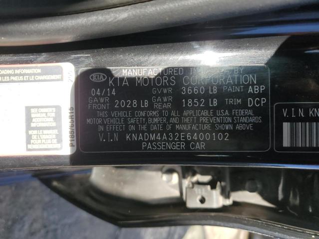 KNADM4A32E6400102 | 2014 KIA RIO LX