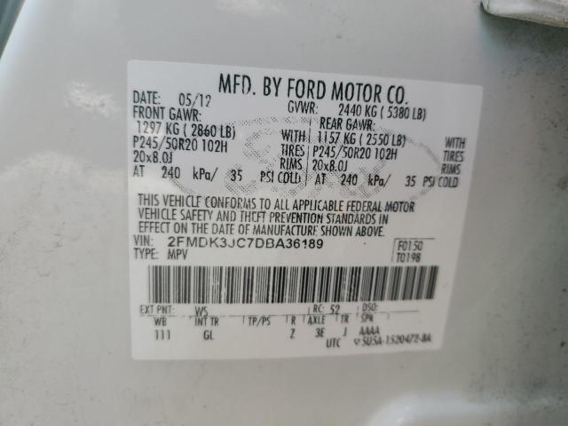 2FMDK3JC7DBA36189 | 2013 Ford edge sel