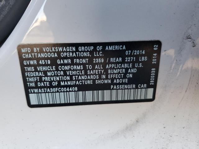 2015 VOLKSWAGEN PASSAT S - 1VWAS7A30FC004408
