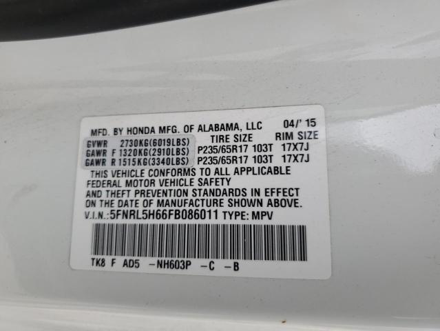 5FNRL5H66FB086011 | 2015 HONDA ODYSSEY EX