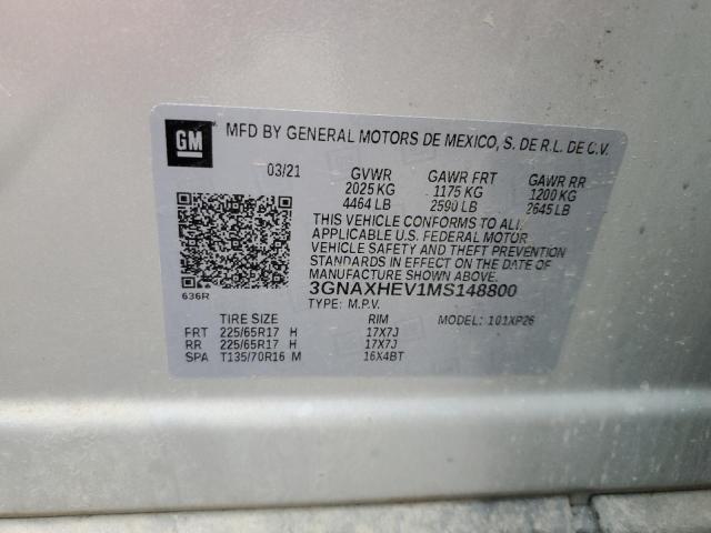 3GNAXHEV1MS148800 | 2021 CHEVROLET EQUINOX LS