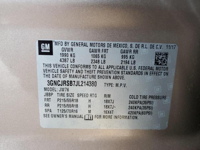 2018 CHEVROLET TRAX PREMI - 3GNCJRSB7JL214380