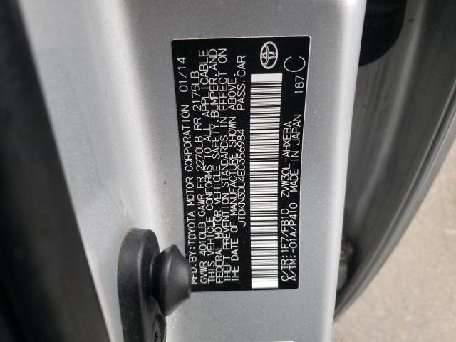 JTDKN3DU4E0356984 | 2014 TOYOTA PRIUS