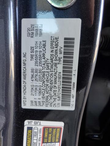 5J8TC1H31LL018374 | 2020 ACURA RDX