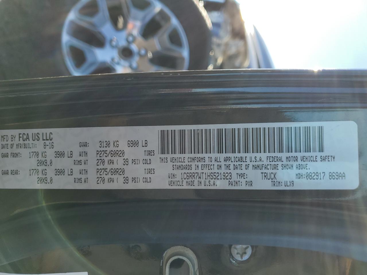 1C6RR7WT1HS521923 2017 Ram 1500 Longhorn