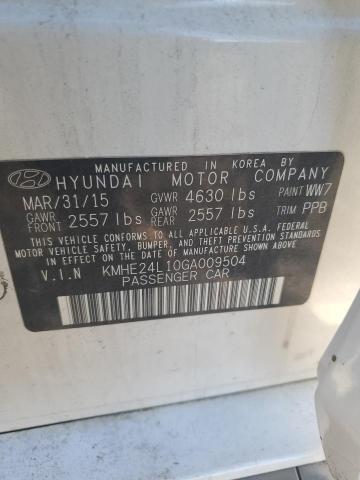 KMHE24L10GA009504 | 2016 Hyundai sonata hybrid