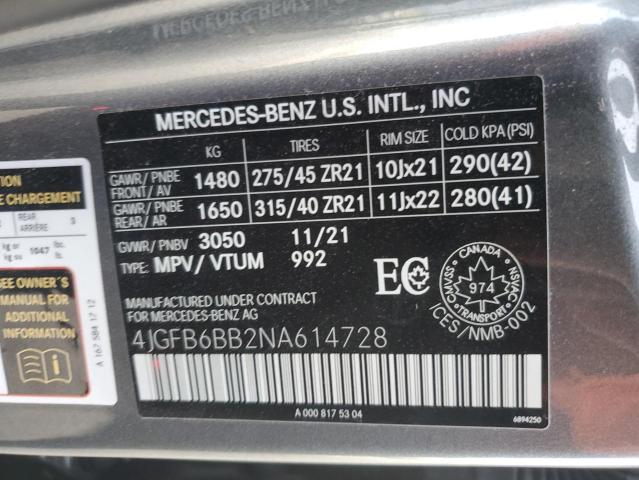 4JGFB6BB2NA614728 2022 MERCEDES-BENZ GLE-CLASS, photo no. 13