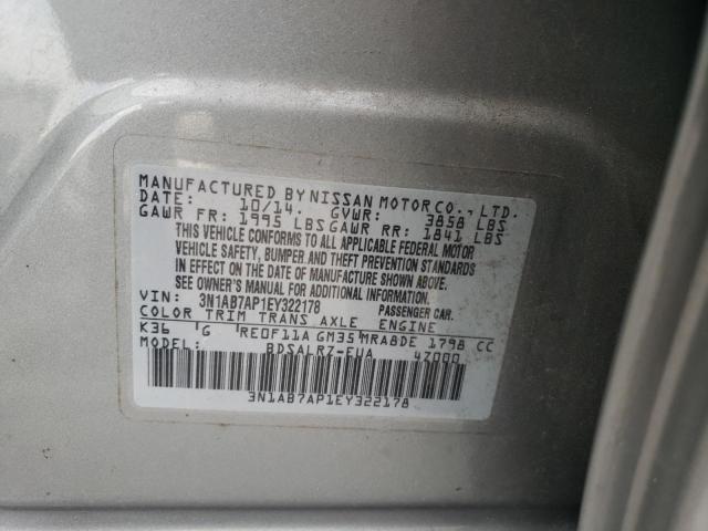 3N1AB7AP1EY322178 | 2014 NISSAN SENTRA S