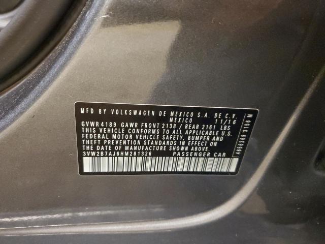 2017 VOLKSWAGEN JETTA S - 3VW2B7AJ6HM281326