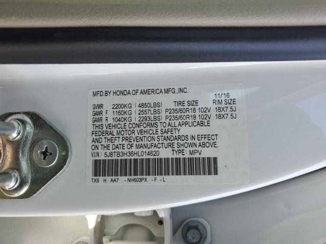 5J8TB3H36HL014620 | 2017 ACURA RDX