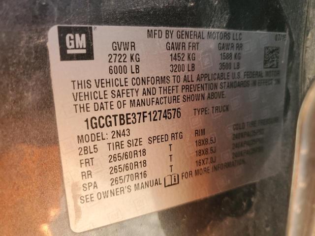 1GCGTBE37F1274576 | 2015 CHEVROLET COLORADO L