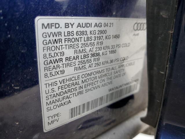 WA1AJAF74MD037430 | 2021 AUDI Q7 PREMIUM