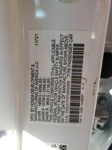 1HGCV1F57NA000989 | 2022 HONDA ACCORD EXL