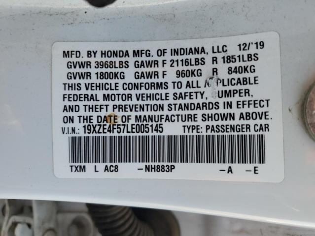 19XZE4F57LE005145 | 2020 Honda insight ex