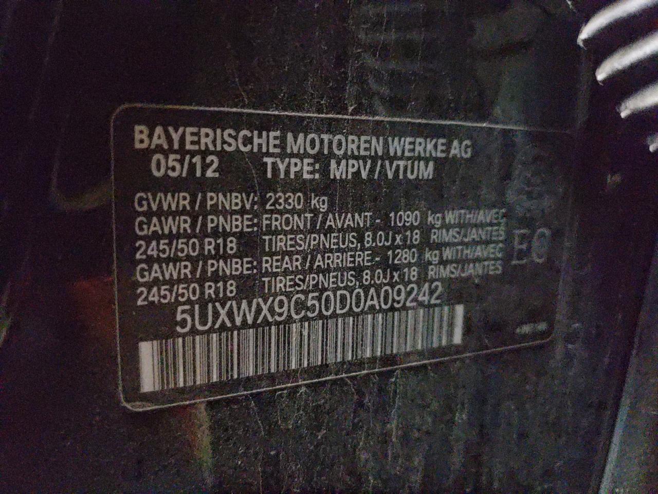 5UXWX9C50D0A09242 2013 BMW X3 xDrive28I