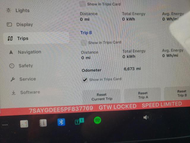 7SAYGDEE5PF837769 | 2023 TESLA MODEL Y