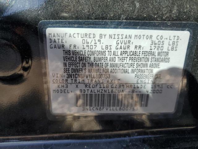 3N1CN8FV1LL800753 | 2020 NISSAN VERSA SR