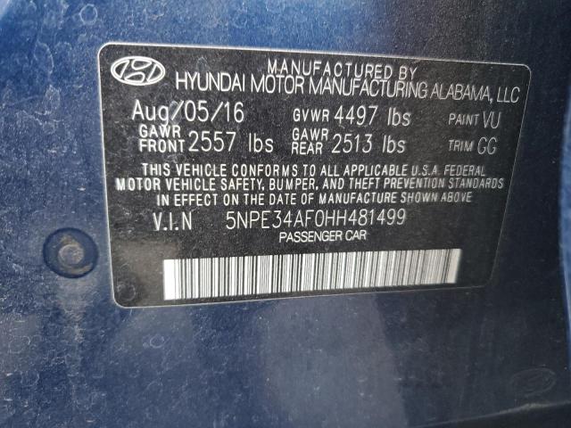 5NPE34AF0HH481499 | 2017 HYUNDAI SONATA SPO