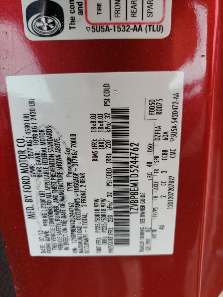 1ZVBP8EM1D5244762 2013 Ford Mustang 1ZVBP8EM1D5244762 2013 Ford Mustang