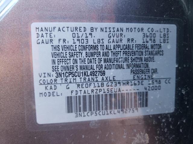 2019 NISSAN KICKS S - 3N1CP5CU1KL492759