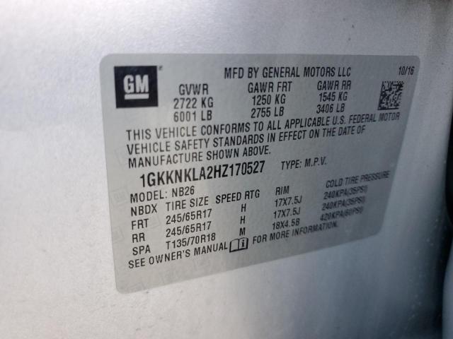 1GKKNKLA2HZ170527 | 2017 GMC ACADIA SLE