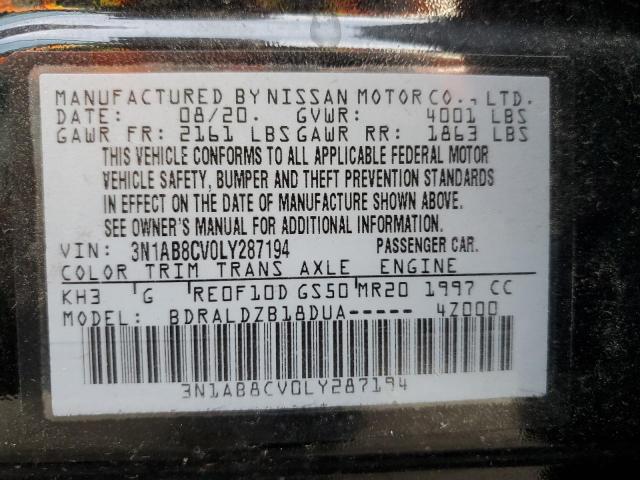 3N1AB8CV0LY287194 | 2020 NISSAN SENTRA SV