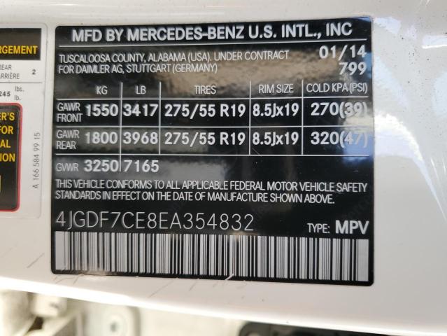 VIN 4JGDF7CE8EA354832 2014 Mercedes-Benz GL-Class, ... no.13