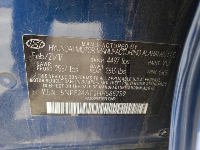 5NPE24AF2HH565259 | 2017 HYUNDAI SONATA SE