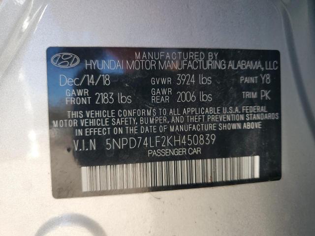 5NPD74LF2KH450839 | 2019 HYUNDAI ELANTRA SE