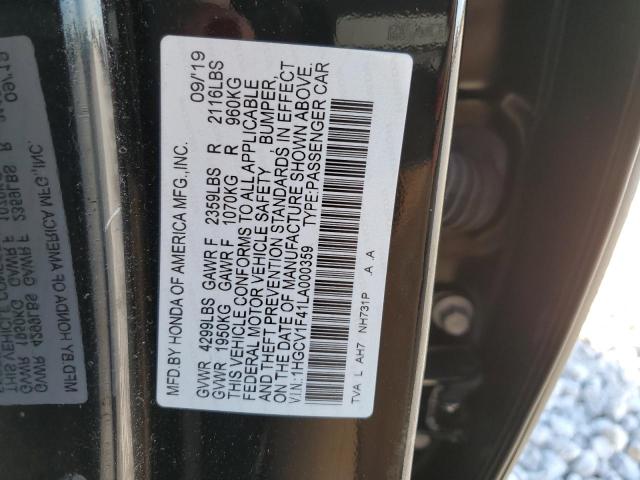 1HGCV1F41LA000359 | 2020 HONDA ACCORD EX