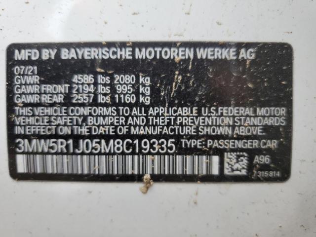 3MW5R1J05M8C19335 | 2021 BMW 330I