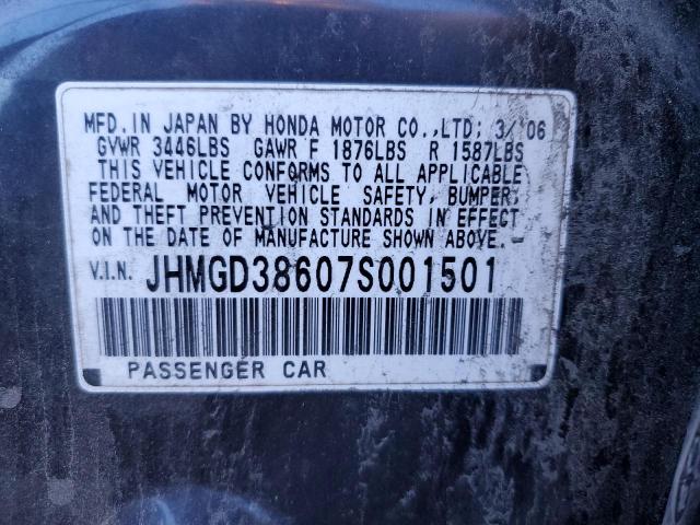 JHMGD38607S001501 2007 Honda Fit S