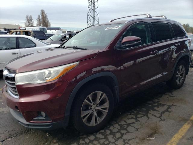 VIN 5TDJKRFH4ES036889 2014 Toyota Highlander, Xle no.1