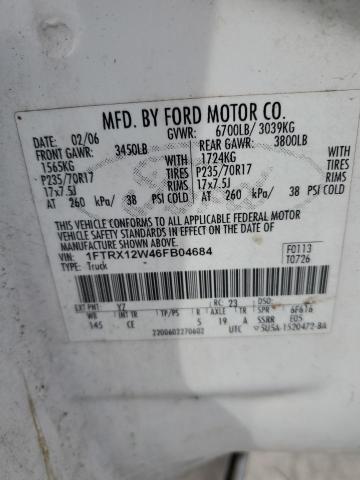 1FTRX12W46FB04684 | 2006 Ford f150