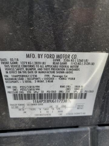 1FAHP2E89JG117230 | 2018 Ford taurus sel