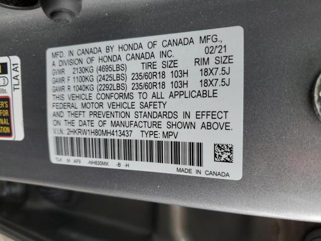 2HKRW1H80MH413437 | 2021 HONDA CR-V EXL