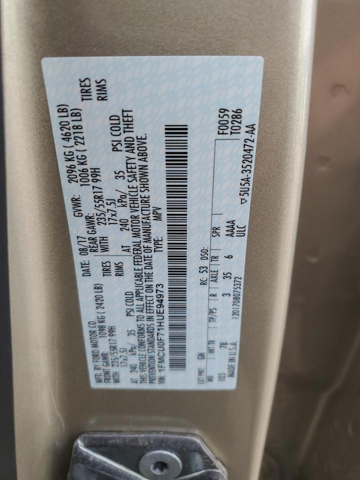 1FMCU0F71HUE94973 FORD ESCAPE 2017